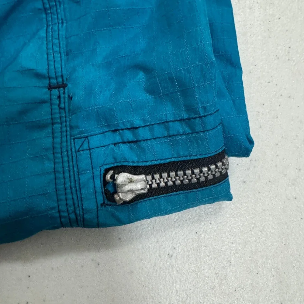 Speedo Mens Vintage Ripstop Nylon Swim Trunks Teal Blue Mesh Lined Size M‎ 5611
